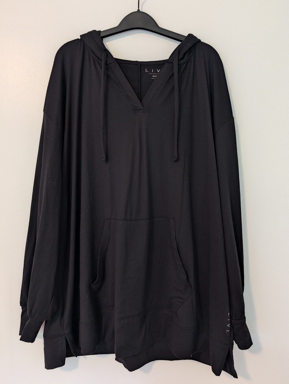 LIVI Lane Bryant Plus Size Black Hooded Pullover Sweater 18-20